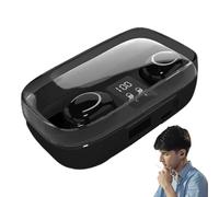 True Wireless Earbuds, Waterproof, Bluetooth 5.2, Digital Display, Touch Control, Black