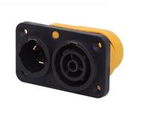 True1 PowerCON MAINS TOP IN/OUT Socket Chassis, Dual Port Panel Mount Connector