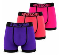 Truebuy Men's Boxer Shorts 3 Pack Seamless Stretch Boxer Briefs Soft Waistband Men's Underwear Multipack Neon Colour Everyday Wear Sports Trunks Comfortable Fit (M)