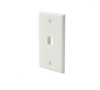 trueCABLE 1 Port Single Gang Keystone Wall Plate, UL Listed, Low Profile Design, Universally Compatible with Modular Ethernet, A/V, Coaxial, and Optical Fiber Keystones, 1 Pack, Matte White