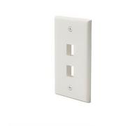 trueCABLE 2 Port Single Gang Keystone Wall Plate, UL Listed, Low Profile Design, Universally Compatible with Modular Ethernet, A/V, Coaxial, and Optical Fiber Keystones, 1 Pack, White