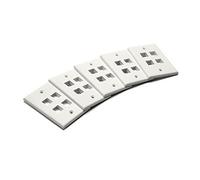 trueCABLE 4 Port Single Gang Keystone Wall Plate, UL Listed, Low Profile Design, Universally Compatible with Modular Ethernet, A/V, Coaxial, and Optical Fiber Keystones, 5 Pack, Matte White
