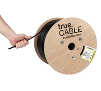 trueCABLE Cat6 Shielded Riser (CMR), 1000ft, Black, 23AWG Solid Bare Copper, 550MHz, PoE++ (4PPoE), ETL Listed, Overall Aluminum Foil Shield (F/UTP), Bulk Ethernet Cable