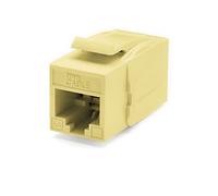 trueCABLE Cat6A Keystone Jack Coupler, Unshielded (UTP), PoE++ (4PPoE), UL Listed, ETL Verified, ANSI/TIA 568-2.D Cat 6A Performance Compliant, Female to Female RJ45 Couplers, Yellow, 12 Pack