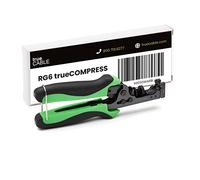 trueCABLE F Connector Compression Tool, Adjustable for RG6, RG 6 Quad Shield, & RG59 F-Connectors, Coax Cable Crimper