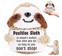 truee Positive Sloth Crochet, Mini Positive Sloth Fun Positive Energy Gift Handmade Crochet Positive Energy Gift Positive Gift for Men Women Small Handmade Souvenirs
