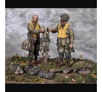 TRUEGRIS 1/35 (2 Figures) WWII US Paratroopers, Resin Model kit, unassembled and unpainted Resin Statue Model //A244243