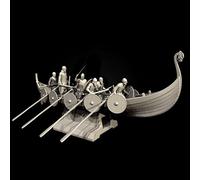 TRUEGRIS 1/35 Ancient Viking Warrior Soldier Resin Model Kit, Unpainted and Unassembled (8 Figures, with Ship) //T8I9J1