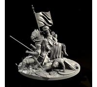 TRUEGRIS 1/35 Medieval Knight Warrior Resin Model Kit Unpainted and Unassembled Resin Soldier Model (with Base) //l7b8J2