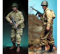 TRUEGRIS 1/35 Scale WWII US Soldier Unpainted and Unassembled Resin Figure Set (2 Figures) //6Q7IX72S