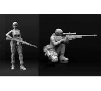 TRUEGRIS 1/35 Sci-Fi Agent Female Soldier Resin Model Kit Unpainted and Unassembled (2 figures) //T8O7J1