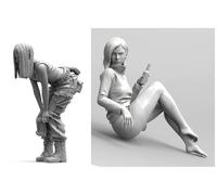 TRUEGRIS 1/35 Sci-Fi Agent Female Soldier Resin Model Kit Unpainted and Unassembled (2 figures) //T8O7J32