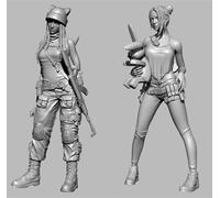 TRUEGRIS 1/35 Sci-Fi Agent Female Soldier Resin Model Kit Unpainted and Unassembled (2 figures) //T8O7J6