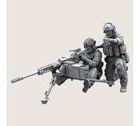 TRUEGRIS 1/35 US Commando Soldier Resin Soldier Model Kit Unpainted and unassembled Resin Model kit (2 Peoples, with Machine Gun) //J9o6L9