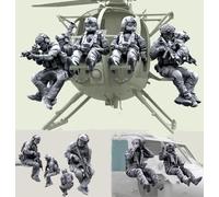 TRUEGRIS 1/35 US Helicopter Commando Soldier Resin Model Kit Unpainted and Unassembled Resin Model (9 people, no aircraft) //l8X7J8