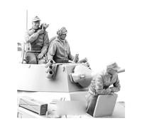 TRUEGRIS 1/35 World War II German Tank Soldier Resin Soldier Model Kit Unpainted and unassembled resin model kit (3 figures, no tank) //v7S4L1