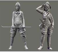 TRUEGRIS 1/35 WWII Female Soldier Resin Model Kit Unpainted and Unassembled (2 figures) //T8O6J4