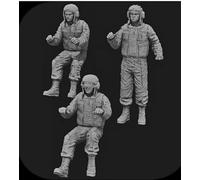 TRUEGRIS 1/35 WWII Tank Soldiers Resin Soldier Model Kit Unpainted and unassembled resin model kit (3 peoples, no tank) //J9o6L1
