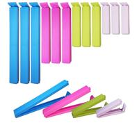 TrueIsland 4 Sizes Food Clips, 14/11/8/6 cm Bag Sealing Clips for Food Storage, 16 PCS Kitchen Freezer Pegs for Sandwich Bread Chip Vegetable Staying Fresh