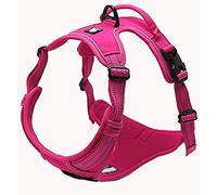 Truelove Adjustable No-Pull Dog Harness Reflective Vest, Fushcia, XS