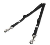 Truelove Double Dog Coupler Dual Leash Splitter Tangle Free Adjustable Dog Double Leashes Walking and Training Extension Cord for Two Dogs TLL2372 (Black, L）