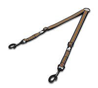 Truelove Double Dog Coupler Dual Leash Splitter Tangle Free Reflective Adjustable Dog Double Leashes Walking and Training Extension Cord for Two Dogs TLL2371(Orange, M）