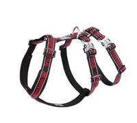 Truelove Double H Escape Proof Nylon Dog Harness Reflective Adjustable No Pull Pet Vest Harness for Small Medium Large Dogs TLH6571(Black/Red-XL)