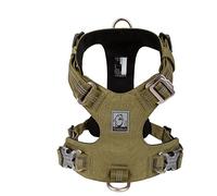 Truelove Explosion-proof Waterproof Fabric Dog Harness High Density Nylon Webbing Light-weight Outdoor Product Suitable Small and Medium Large Dog TLH6282(Army green, L)