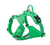 Dog Harness No Pull Adjustable Reflective Step-in Soft Nylon For Small Large Pet TLH56512(L, Grass Green)
