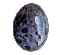 TruEnergy | Indigo Gabbro Palm Stone AAA Grade 2 Inch - Polished Crystal for Meditation Reiki Chakra Energy Work - White Gift Box Velvet Bag Authenticity Card [Indigo Gabbro]