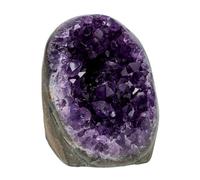 TRUENERGY Polished Amethyst Crystal Cluster (2.5-3 lbs.) Smooth Rounded Edges Uruguay Natural Dark Purple Meditation Healing and Calming Effect Home Decor Raw