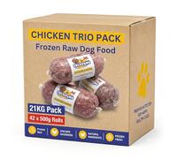 Truepaws Raw Foods TRIO PACK - 21kg Frozen BARF Diet - 42 x 500g Portion Chubs - Natural Chicken, Tripe & Offal Blend - High Protein Raw Meal for Dogs - Grain-Free