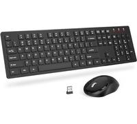 Trueque Wireless Keyboard and Mouse, 2.4GHz Full Size Wireless Computer Keyboard and 1600DPI Silent Mouse for Computer, Laptop, PC, Desktop, Windows, Mac (Black)