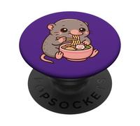 True's Shrew Mole Eating Ramen Noodles Kawaii Cute Funny PopSockets Adhesive PopGrip