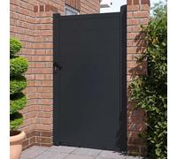 Trueshopping Nova Pedestrian Gate Aluminium Garden Gate - Horizontal Panel Design, Powder-Coated Finish & Full Privacy - Metal Garden Gates 3ft Wide in Anthracite Grey with Fixings & Fittings