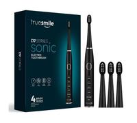 TrueSmile Sonic Electric Toothbrush for Adults 40,000 VPM Rechargeable Handle with 4 Brush Heads, 5 Brushing Modes, 30-Day Battery Life, Pressure Sensor & Smart Timer, IPX7 Waterproof, Black