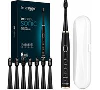 TrueSmile Sonic Electric Toothbrush for Adults, 8 Brush Heads, Black
