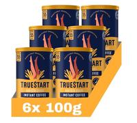 TrueStart Barista Grade Instant Coffee - 600g (6x100g), Premium Freeze Dried, Smooth Rich Coffee Beans Roast, 100% Full Flavour