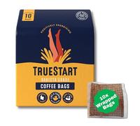 TrueStart Wrapped 10 Coffee Bags - Energising Colombian Arabica, Quick Brew Coffee, Biodegradable Bags in Recyclable Pouch