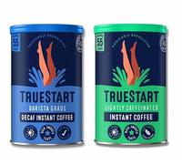 TrueStart Coffee Ultimate Bundle - 2 Tin Cans - Swiss Water Decaf and Lightly Caffeinated - Specialty Grade, Mycotoxin-Free & Antioxidant Rich Instant Half Caf Coffee, 100% Arabica