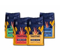 TrueStart Ground Coffee Bundle, 4 Bags, 4 Varieties, 100% Arabica | Energising Smooth, Super Blend Strong, Bright-Eyed Brazilian & Swiss Water Decaf - Mycotoxin-Free & Antioxidant Rich