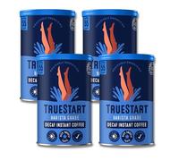 TrueStart Instant Coffee - Barista Grade Decaf, Smooth Medium Roast, Full Flavour Premium Freeze Dried - 100% Brazilian Arabica - Mycotoxin-Free & Antioxidant Rich Coffee - 100g, 4 Pack