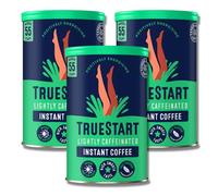 TrueStart Instant Coffee - Barista Grade Lightly Caffeinated, Full Flavour Premium Freeze Dried - 50:50 Colombian & Brazilian Arabica - Mycotoxin-Free & Antioxidant Rich Half Caf Coffee - 100g, 3 Pack