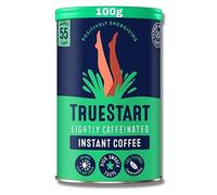 TrueStart Instant Coffee - Barista Grade Lightly Caffeinated, Premium Freeze Dried - 50:50 Colombian & Brazilian Arabica - Mycotoxin-Free & Antioxidant Rich Half Caf Coffee - 100g, 1 Pack, 55 Cups