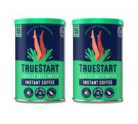 TrueStart Instant Coffee - Barista Grade Lightly Caffeinated, Premium Freeze Dried - 50:50 Colombian & Brazilian Arabica - Mycotoxin-Free & Antioxidant Rich Half Caf Coffee - 100g, 2 Pack, 110 Cups