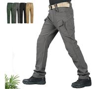 Truetailor Fleece Lined Waterproof Utility Trousers True Tailor Work Pants Insulated Mens Hiking Cargo Tactical Hunting Pants (Gray,M)