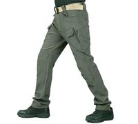 Truetailor Fleece Lined Waterproof Utility Trousers True Tailor Work Pants Insulated Mens Hiking Cargo Tactical Hunting Pants (Army Green,M)