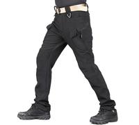 Truetailor Fleece Lined Waterproof Utility Trousers, True Tailor Work Pants, Men's Tactical Cargo Pants for Hiking Hunting (Black,M)