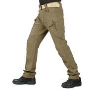 Truetailor Fleece Lined Waterproof Utility Trousers, True Tailor Work Pants, Men's Tactical Cargo Pants for Hiking Hunting (Khaki,XXL)