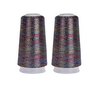 Truevalue 2 Balls Accessory Lurex Yarn, Shining Glitter Metallic Knitting-in Yarn, Sparkle Thread for Knitting and Crochet Sweater Shawl 5000 Yards (Yellow Multicolor)
